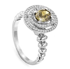 Ring Diamant 1,00 ct. Fancy D. B. G. Yellow - IGI Zertifikat - 14K Weißgold ?