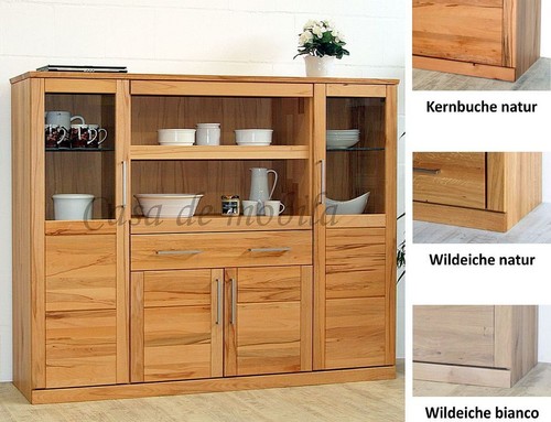 Massivholz highboard 4türig - massivholz,