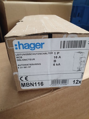 12x hager sicherung b16 - b16, -1pol
