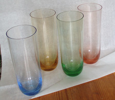 4 hochwertige Kristallgläser Wasser Longdrink farbiges Glas  wohl Pasabahce 17cm