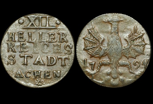Stadt aachen heller 1794 - aachen:,