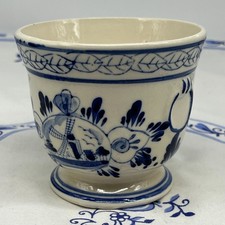 Vintage Keramik kleiner Übertopf Blumentopf Behälter mit niederländischem Motiv