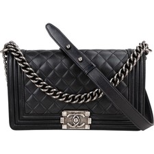 Chanel Quilted Lambskin Boy Single Flap Crossbody Bag Coco CC Tasche