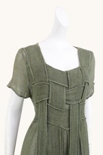 Langes Kleid Leinen Khaki