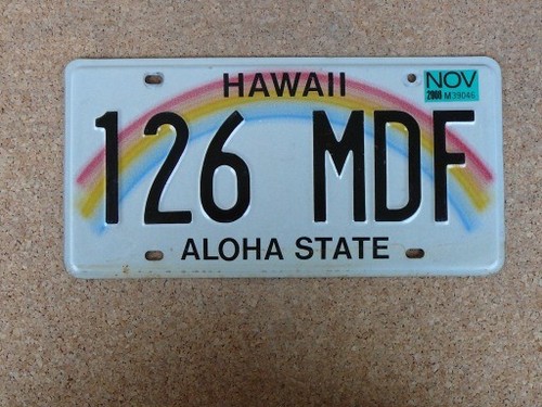 Kennzeichen hawaii 126 mdf - hawaii,