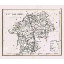 WESTMORELAND antike Karte um