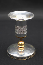 BSF Kerzenhalter Kerzenständer Silberauflage mit Relief Vintage H 10 cm