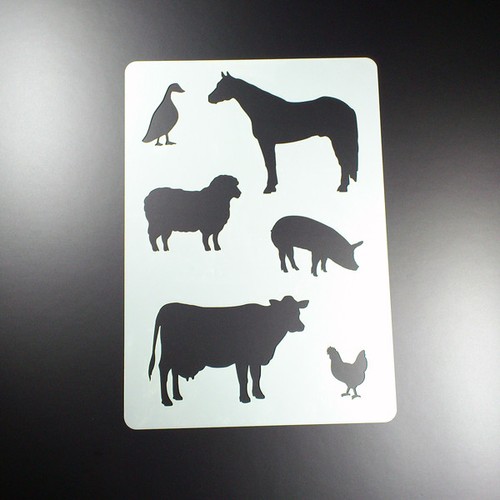 Schablone tiere bauernhof - a4,