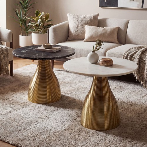 Couchtisch 60cm mit marmor - 60cm,