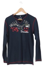 ENRICO MORI Herren Langarmshirt M Blau Casual Baumwolle