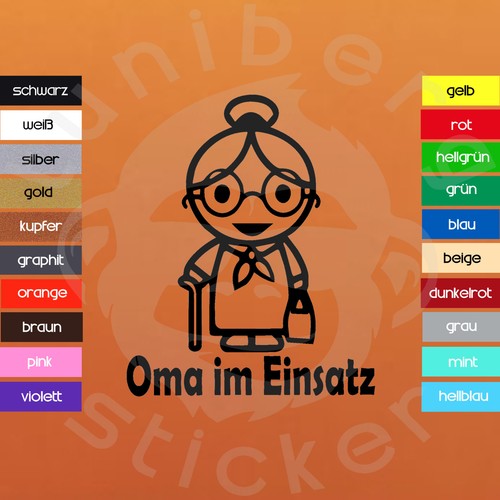 Auto aufkleber oma - "oma, im