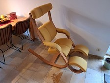 VARIER STOKKE Gravity SESSEL Stuhl Schaukelstuhl BUCHE Relax Gelb Sessel