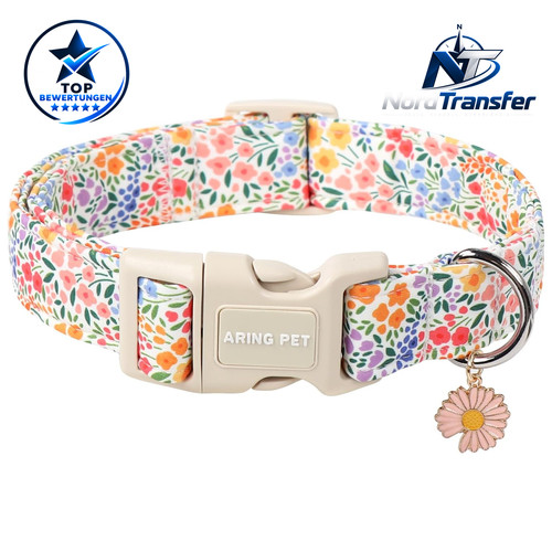 Hundehalsband bunte blumen - hundehalsband,