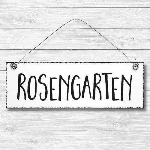Rosengarten holz schild - schild, deko