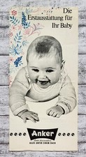 Erstausstattung Baby Anker Kleidung Kinderwagen Baby Faltblatt Vintage Werbung