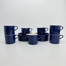 Melitta Stockholm blau 6 Tassen + Untertasse Milchkännchen L Kantner Design 60er