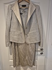 Escada Kostüm Gr.44 silber beige elegant Abendkleid Gala Silvester festlich