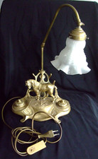 Messing Lampe Leuchte Tischlampe Schreibtisch Pferd Jugendstil Antik Vintage