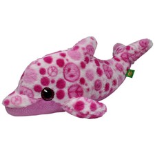 Wild Republic Großer pink-weißer Delfin mit "Peace-Zeichen" Kuscheltier 39cm Geb
