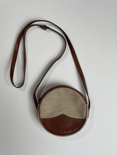Vintage leder tasche rund - vintage,