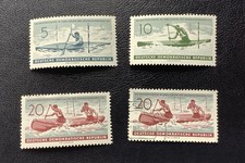 DDR 1961 WM Kanuslalom, Satz, Postfrisch Mi.Nr. 838-40 + gestempelt Mi 840