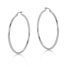 Weißgold 44 mm Creolen rund