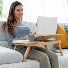 Betttisch Laptop Tisch klappbar Bambus platzsparend  für Wohnzimmer Schlafzimmer