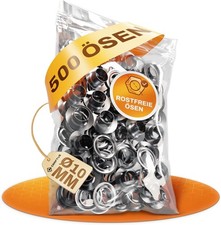 Edelstahl Ösen Set 100% Rostfrei – 500 Stück [Innen-Ø 10Mm] – Passend Ösenzangen