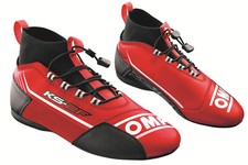 VERKAUF! OMP KS-2F Kartschuhe Rally Kart Stiefel Weiß/Rot