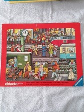 Ravensburger didacta Rahmen-Puzzle 51 TEILE 1980 Auf Dem Bahnhof 