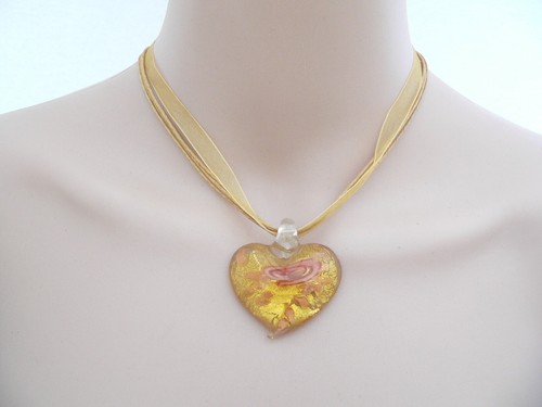 Anhänger lampwork herz groß - ,