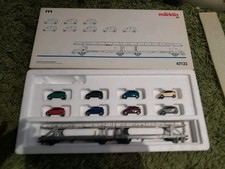 Märklin H0 Doppel Autotransportwagen 47122 mit 8 Busch Mercedes Modelle