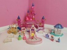 Bluebird 1995 Polly pocket Disney Aschenputtel Cinderella 6Figuren Kutsche Licht