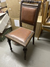 Antiker Stuhl Holz Leder