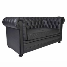Polstersofa Sofa 2-Sitzer YELM CHESTERFIELD Massivholz Buche