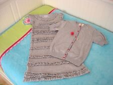 OSHKOSH KlEID STRAWBERRY FAIRE STRICK JACKE Gr. 116 122 128 grau pink Kette Ring