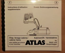 Zusatz-Betriebsanleitung Instructions ATLAS Kabinenlift Vario-Kabine für Bagger