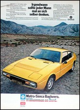Matra Simca Bagheera, originale Werbung aus 1975...............gelber Wagen