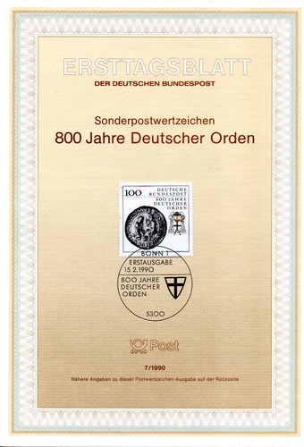 Ersttagsblatt 1990 800 - 7/1990, "800
