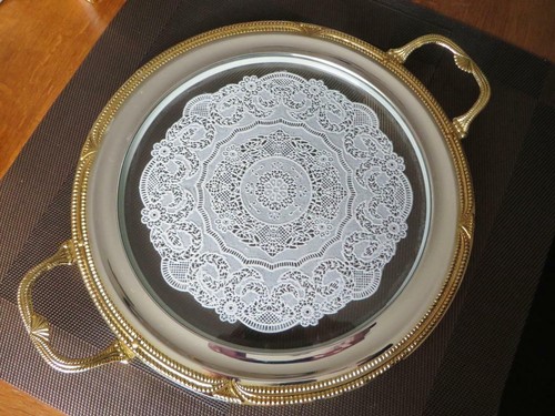 Servierplatte versilbert rund