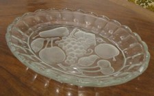 Kristall - 3D Schälchen Teller Obst Birne Apfel Traube Kirsche Edel 25 x 19 cm