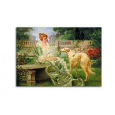 Windhund  Borzoi  *  Barsoi &  Dame      Levrier    * Retro    * Postcard # 149