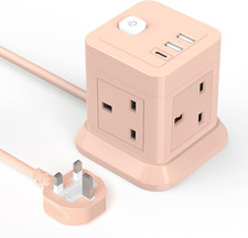 Cube Verlängerungskabel mit USB-Slots, BEVA 4-fach Mehrfachstecker Steckdosenleiste mit 3...