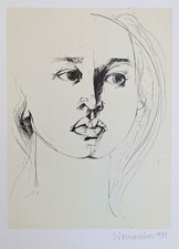 Womacka, Walter (1925 - 2010) "Kopf"  Lithografie, 1981 signiert