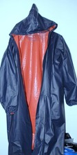 TOP Geschweißt Voll Wasserdicht Damen PVC Regenmantel Regen Jacke Mantel 46/XL