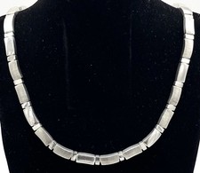 925/- FOSSIL Sterlingsilber Kette, Muster, Damen, 42 cm lang, 5 mm breit.