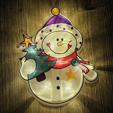 Fensterbild schneemann led - fensterbild,