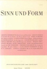 Sinn und Form. Heft 1 / 2000. 52. Jahr. Beiträge zur Literatur. Fessmann, Jörg (