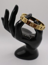 goldener Blumen Armreif massiv