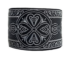 10m Borte 50MM Breit 50600 Schwarz-Silber Mittelalter Borte LARP 1,149€/m